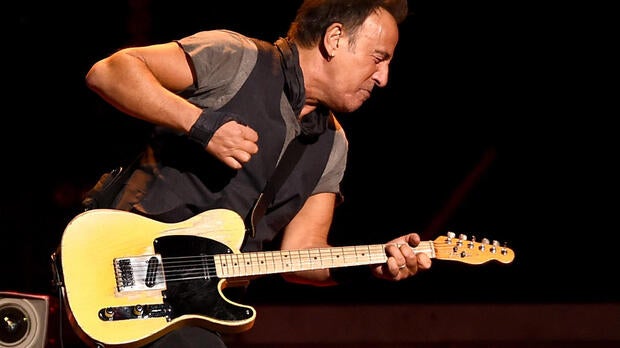 Bruce Springsteen and the E Street Band perform at the Los Angeles Sports Arena on March 15, 2016, in Los Angeles, California.