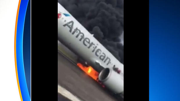 American Plane On Fire O'Hare 