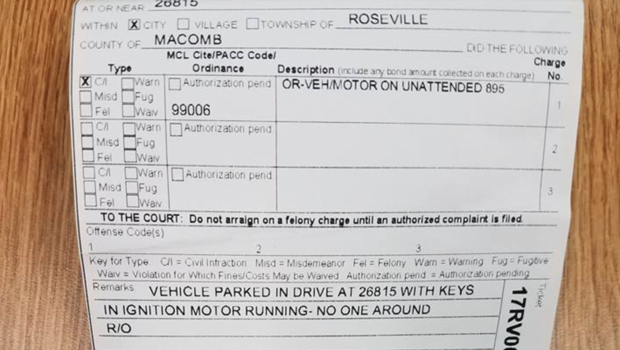 Michigan man Nick Taylor gets $128 ticket for leaving car running in ...