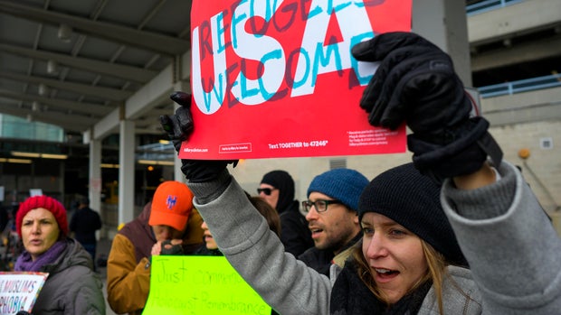 Protesters slam Trump immigration ban