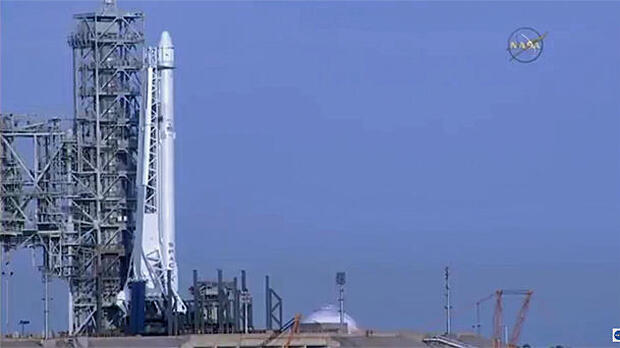Launch of a SpaceX Falcon 9 rocket from historic pad 39A at the Kennedy Space Center in Florida was aborted at the last second Feb. 18, 2017, because of an apparent second stage steering problem.