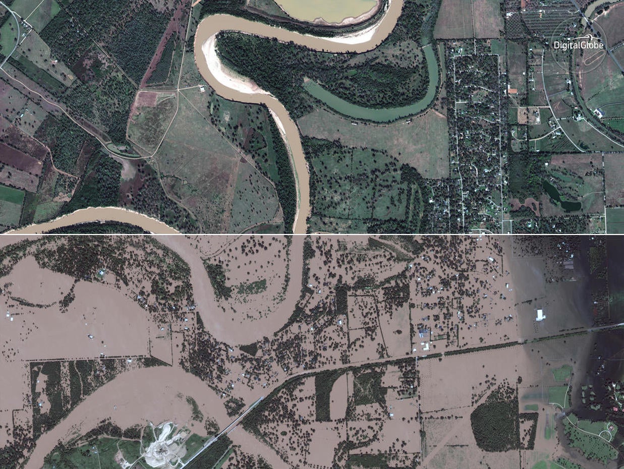 Simonton, Texas Before and after Harvey's floods Pictures CBS News