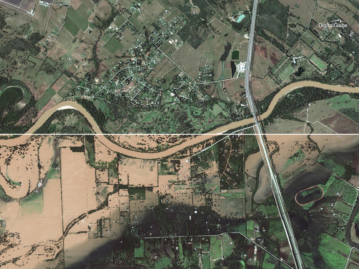 Simonton, Texas Before and after Harvey's floods Pictures CBS News