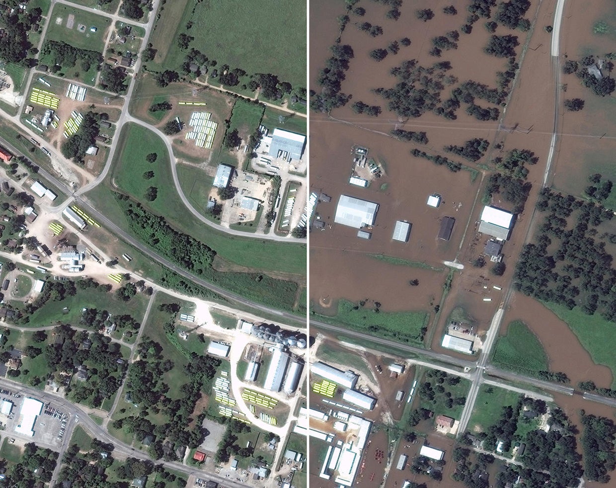 Before and after Harvey's floods