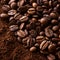 Coffee beans and ground coffee 