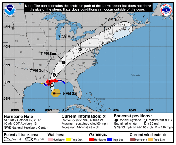 Image result for Hurricane Nate expected to make landfall on Gulf Coast as Category 2 -- live updates