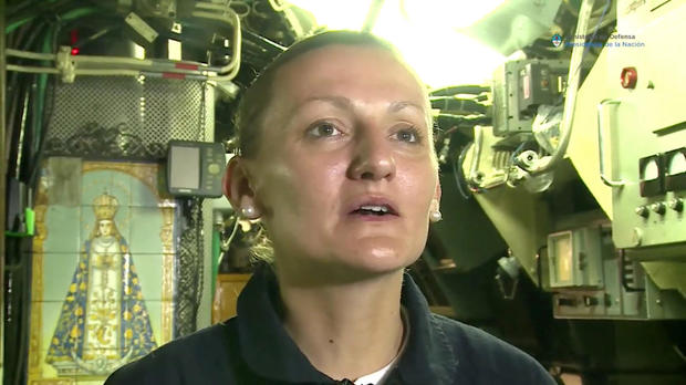 Maria Krawczyk, a submarine officer on board the Argentine navy submarine ARA San Juan, which went missing in the South Atlantic, is seen in this still image taken from a Ministry of Defense of Argentina video obtained by Reuters. 