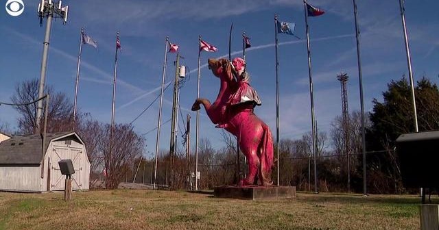 Confederate statue in Tennessee vandalized with pink paint CBS News