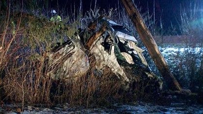 Violent crash splits vehicle in half in MA 