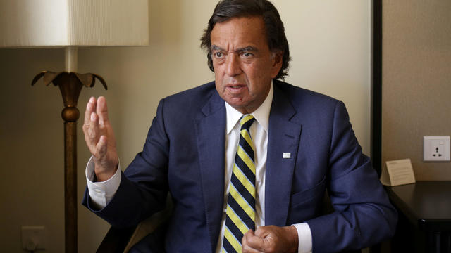 Former New Mexico governor Bill Richardson speaks during an interview with Reuters as a member of an international advisory board on the crisis of Rakhine state in Yangon 