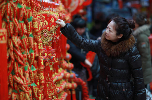 China Lunar New Year of the dog celebrations as fireworks explosion