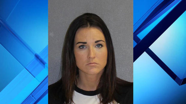 Stephanie Peterson, 26, is seen in a police booking photo released by the Volusia County Sheriff's Office in Florida after she was arrested on Feb. 28, 2018. 