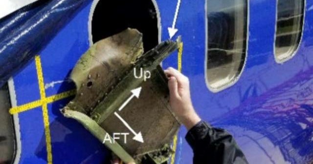 NTSB photo shows part of Southwest plane that broke window CBS News