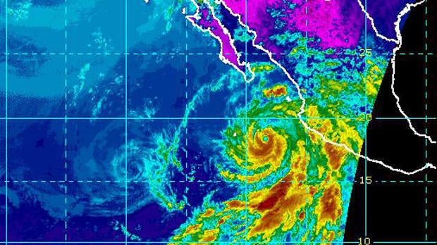 Hurricane Bud is seen in an infrared satellite image capture at 2 p.m. ET on June 12, 2018.