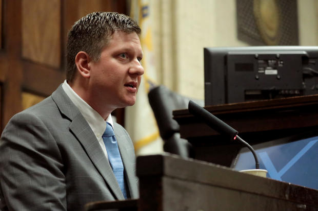 Chicago police Officer Van Dyke takes the stand in his murder trial in Chicago 