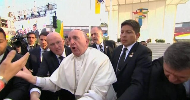 Pope Francis shows rare moment of anger