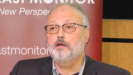 Saudi dissident Jamal Khashoggi speaks at an event hosted by Middle East Monitor in London 
