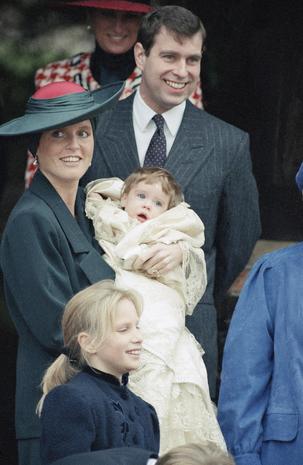 Princess Eugenie in white - 50 years of royal baby pictures - CBS News
