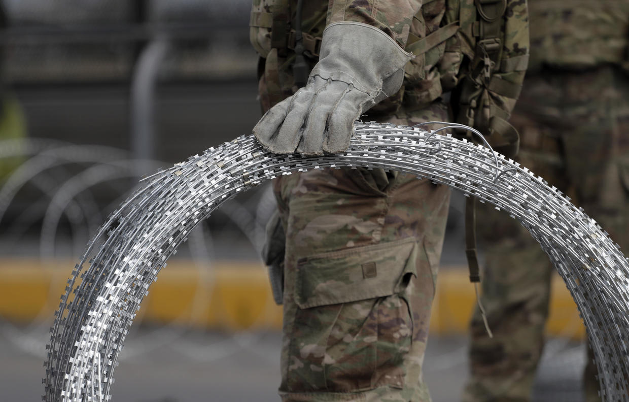 Tense Atmosphere At The Border As Active Duty Troops Install Coils Of
