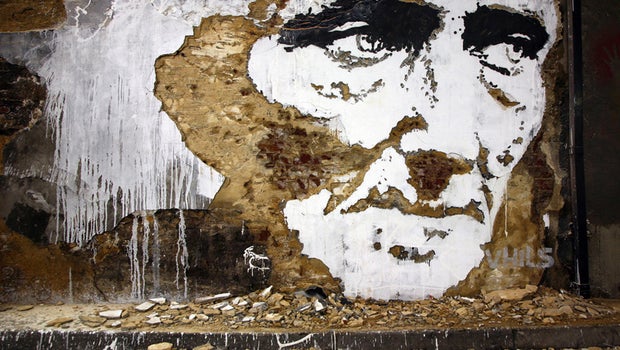 Street artist Vhils' chiseled portraits