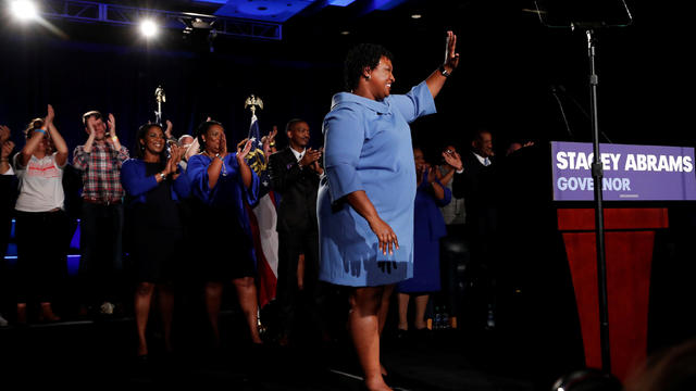 Georgia Democratic gubernatorial nominee Stacey Abrams speaks to supporters during a midterm election night party in Atlanta, Georgia, U.S. 
