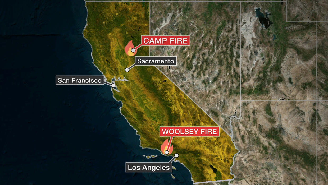 map of fires in california