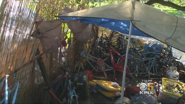 Lake Merritt Homeless Encampment Bike Shop 