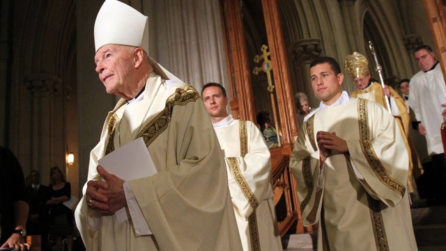 Cardinal Theodore E. McCarrick, retired archbishop of Washington, processes at the beginning of a Mass at the Cathedral Basilica of the Sacred Heart in Newark