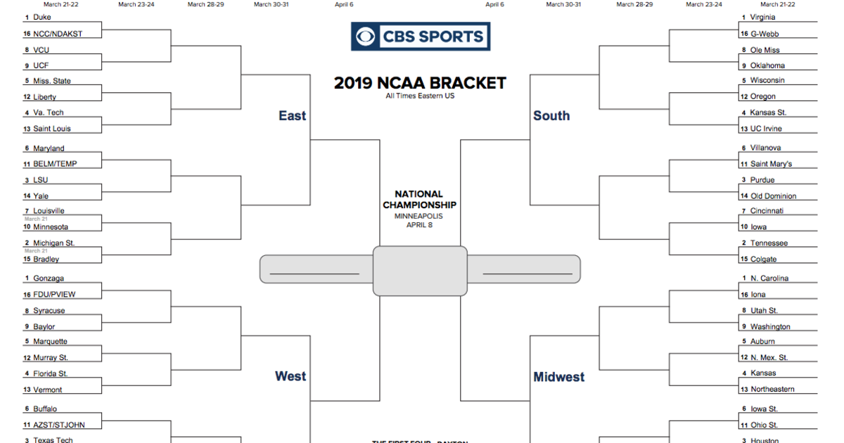 NCAA bracket 2019 March Madness is here download your tournament