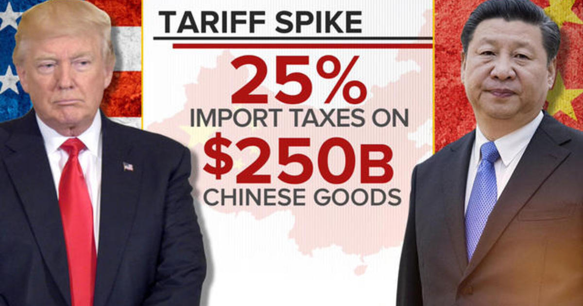 Us Raises Tariffs On 200b Worth Of Chinese Goods As Trade Talks Continue Cbs News