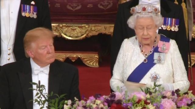 President Trump United Kingdom Visit Was Queen Elizabeth Ii Really A Mechanic During Wwii President Thanks Queen For Service During State Banquet Speech At Buckingham Palace Cbs News