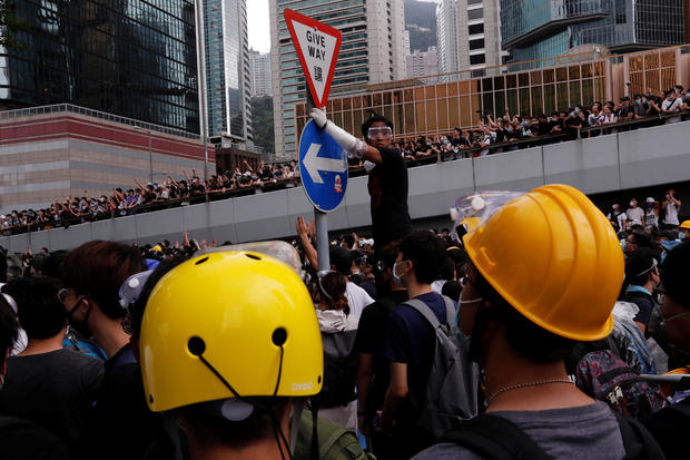 Demonstration against a proposed extradition bill in Hong Kong 