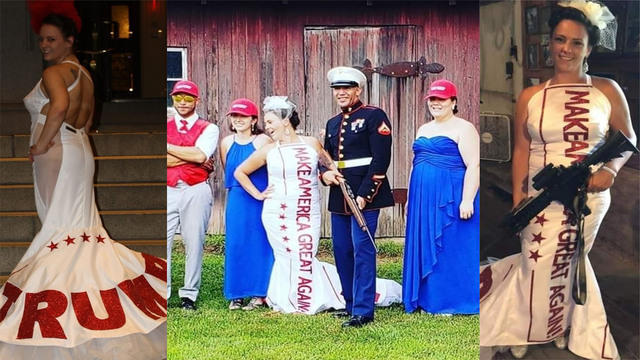 Maga Themed Wedding Couple Throws Make America Great Again Patriot Wedding In Kalamazoo Michigan Paying Tribute To President Trump On The 4th Of July Cbs News