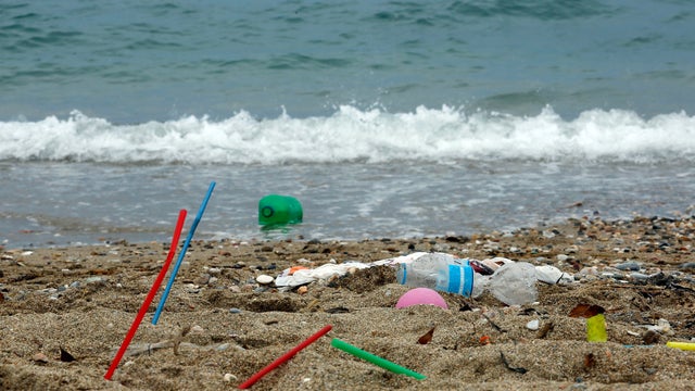 plastic on beach 