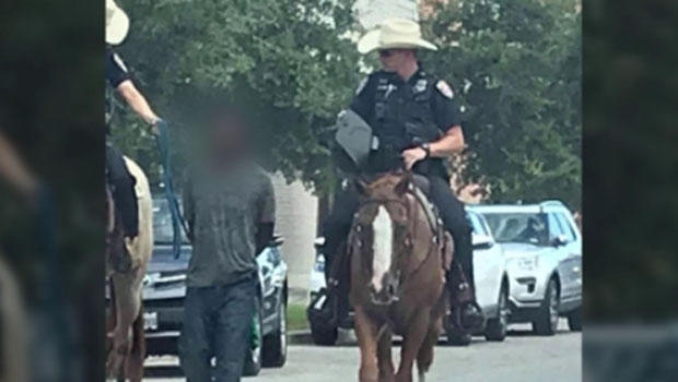Galveston Police Leash Outrage After Photo Shows Police Leading Black Man By Rope Cbs News