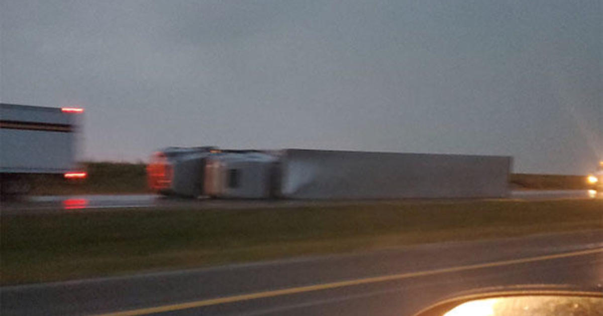 Wichita area: Strong winds blow over at least 20 semis in western