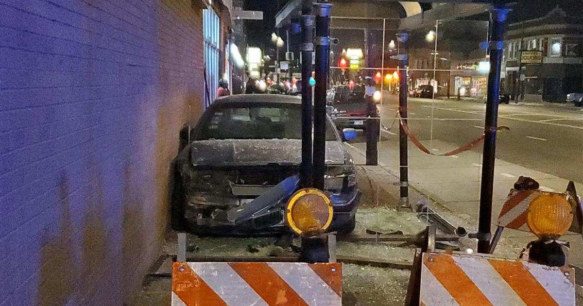 Car Slams Into Bus Shelter, Grocery Store On North Avenue Near Pulaski