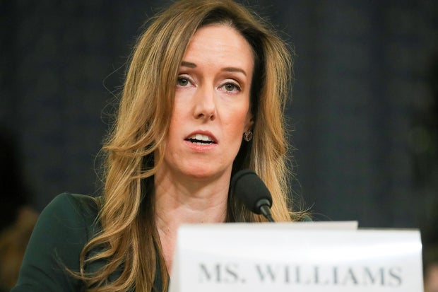 Williams and Vindman testify at House Intelligence Committee hearing on Trump impeachment inquiry on Capitol Hill in Washington 