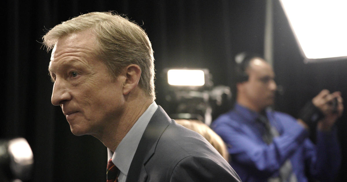 Tom Steyer talks climate change and foreign policy on tour of Iowa - CBS News