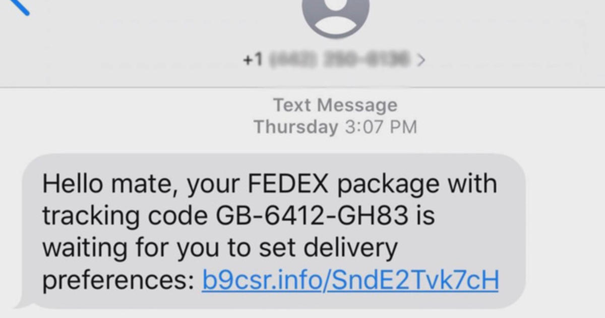 Fedex Warns Customers About Text Message Smishing Scam With A Fake Tracking Number Cbs News