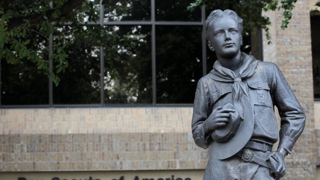 FILE PHOTO: Scout statue seen at the Boy Scouts of America headquarters in Irving