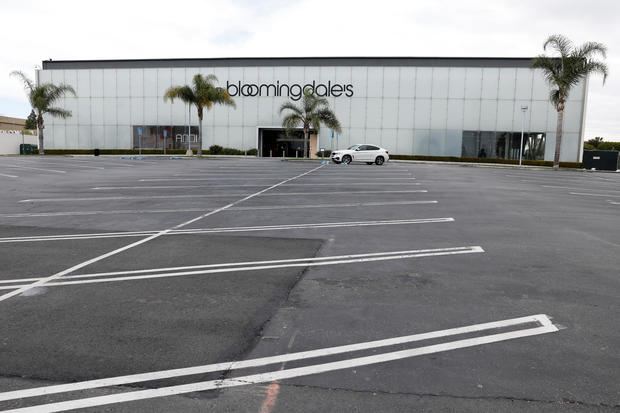 A closed shopping mall and its empty parking lot is shown during the global outbreak of the coronavirus disease (COVID-19) in Costa Mesa, California 