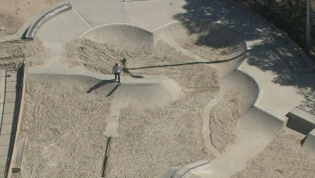 skatepark filled with sand 