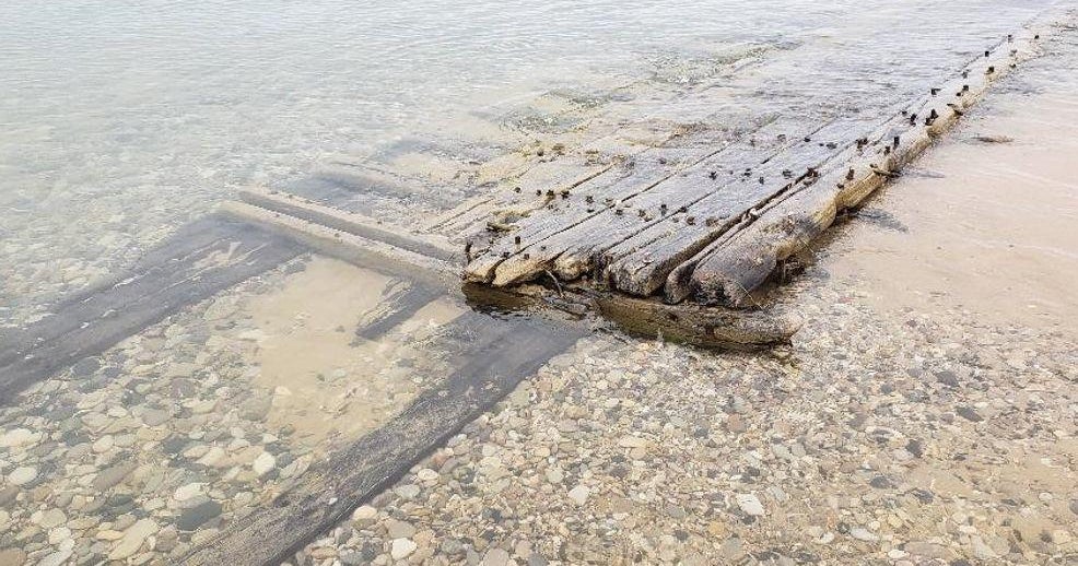 Shipwreck fragment from 1800s emerges along Lake Michigan beach near