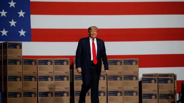 U.S. President Trump visits medical supplies distributor Owens & Minor in Allentown, Pennsylvania 