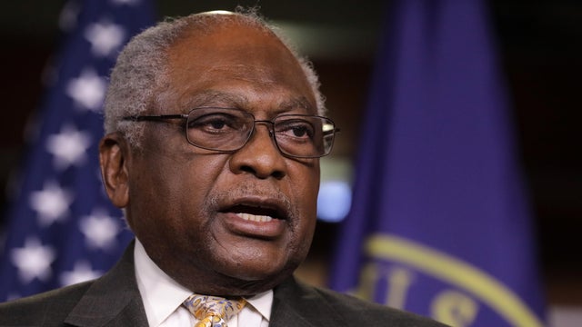 House Majority Whip James Clyburn answers reporters' questions during a news conference at the U.S. Capitol April 30, 2020, in Washington. 