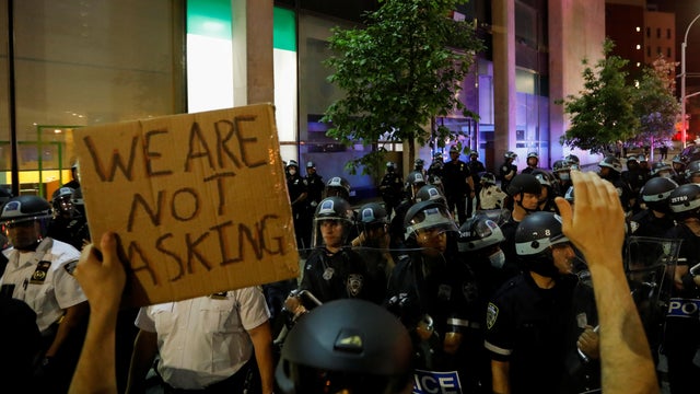 Protests against the death in Minneapolis police custody of George Floyd, in the Brooklyn borough of New York City