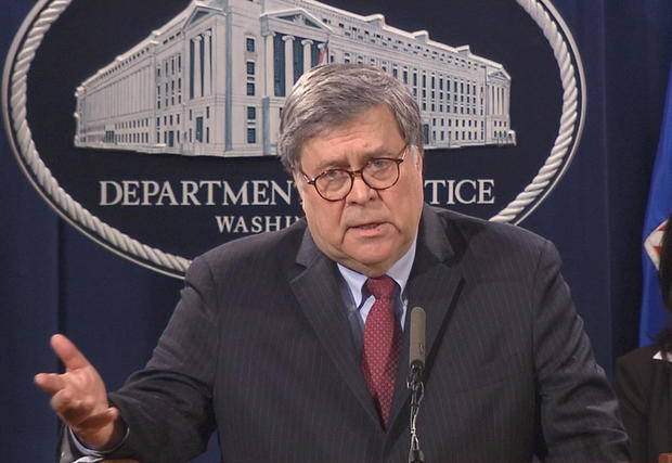 Video grab of U.S. Attorney General Barr holding news conference on nationwide protests in response to death of George Floyd in Washington 