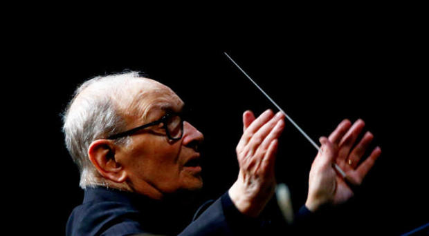 FILE PHOTO: Italian composer Ennio Morricone conducts a concert in Berlin 