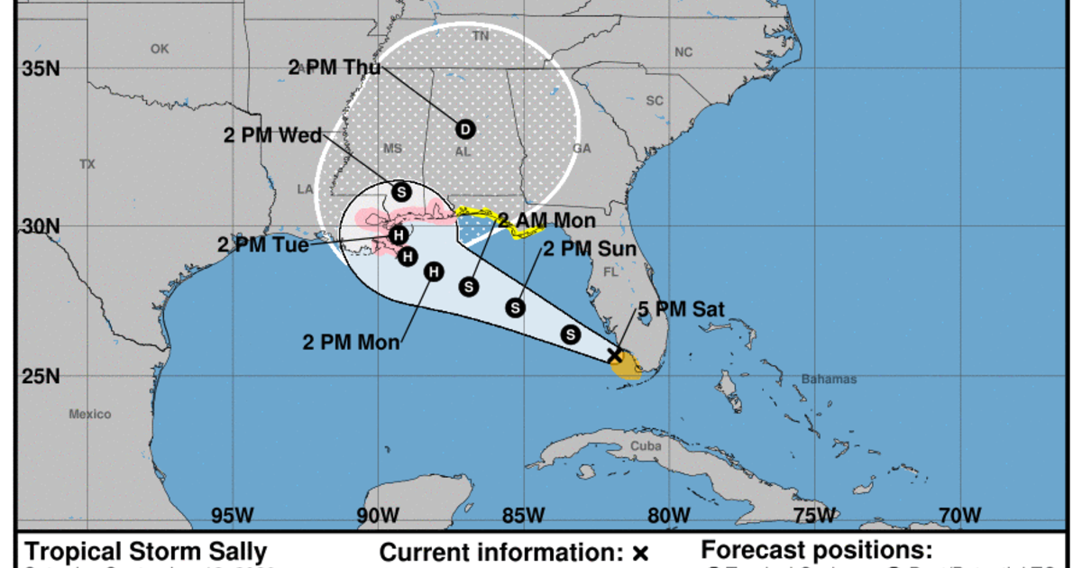Tropical Storm Sally forms in the Gulf of Mexico - CBS News